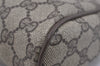 Authentic GUCCI Web Sherry Line Clutch Hand Bag Purse GG PVC Leather Brown 3936I
