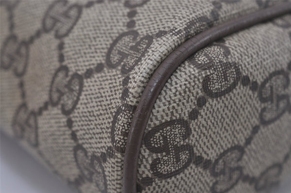 Authentic GUCCI Web Sherry Line Clutch Hand Bag Purse GG PVC Leather Brown 3936I