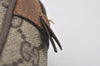 Authentic GUCCI Web Sherry Line Clutch Hand Bag Purse GG PVC Leather Brown 3936I
