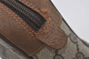 Authentic GUCCI Web Sherry Line Clutch Hand Bag Purse GG PVC Leather Brown 3936I