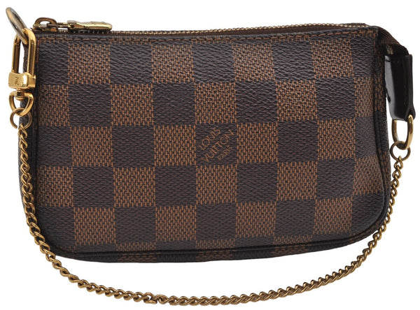 Authentic Louis Vuitton Damier Mini Pochette Accessoires Pouch N58009 LV 3937E
