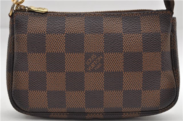 Authentic Louis Vuitton Damier Mini Pochette Accessoires Pouch N58009 LV 3937E