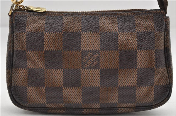 Authentic Louis Vuitton Damier Mini Pochette Accessoires Pouch N58009 LV 3937E