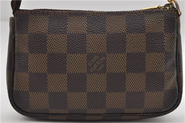 Authentic Louis Vuitton Damier Mini Pochette Accessoires Pouch N58009 LV 3937E