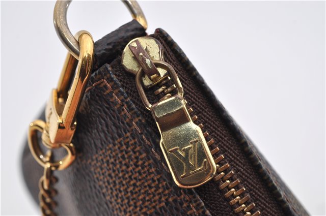Authentic Louis Vuitton Damier Mini Pochette Accessoires Pouch N58009 LV 3937E