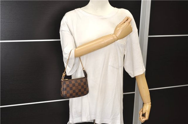 Authentic Louis Vuitton Damier Mini Pochette Accessoires Pouch N58009 LV 3937E