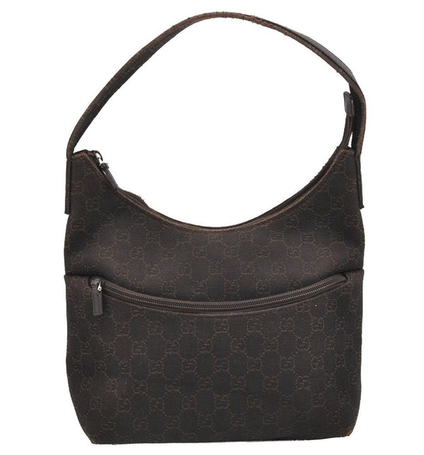 Authentic GUCCI Vintage Shoulder Hand Bag GG Canvas Leather 105649 Brown 3937I
