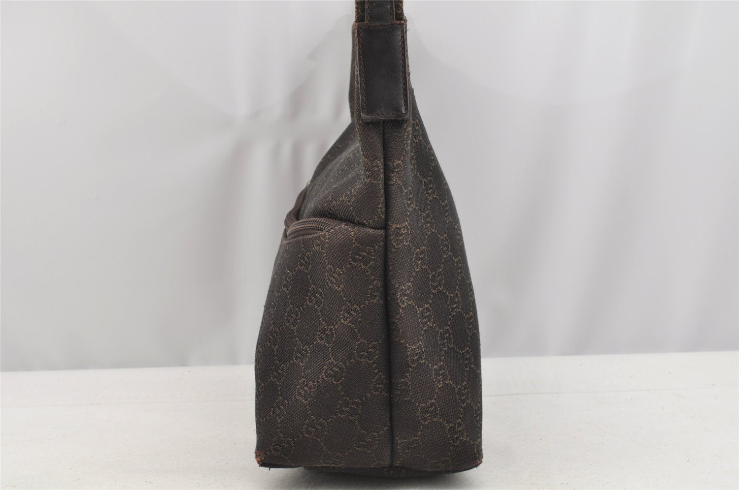 Authentic GUCCI Vintage Shoulder Hand Bag GG Canvas Leather 105649 Brown 3937I