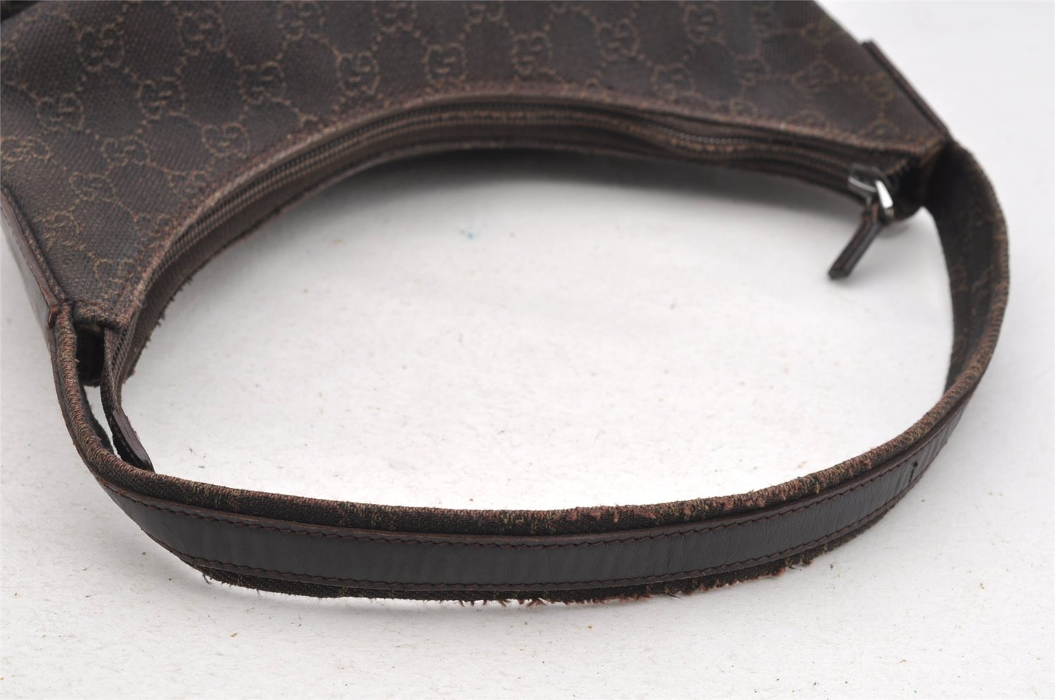 Authentic GUCCI Vintage Shoulder Hand Bag GG Canvas Leather 105649 Brown 3937I