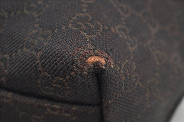 Authentic GUCCI Vintage Shoulder Hand Bag GG Canvas Leather 105649 Brown 3937I