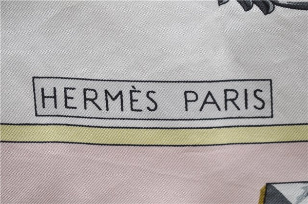 Authentic HERMES Carre 90 Scarf Key Tassel Motif Silk Pink 3938D