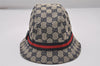 Authentic GUCCI Childrens Sherry Line Bucket Hat GG Canvas Size M Navy 3940I