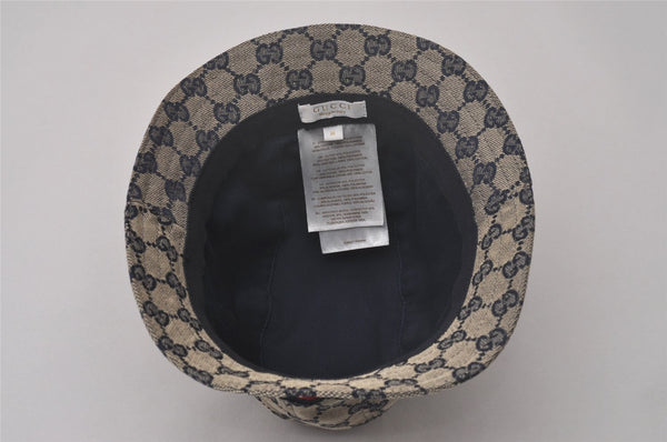 Authentic GUCCI Childrens Sherry Line Bucket Hat GG Canvas Size M Navy 3940I