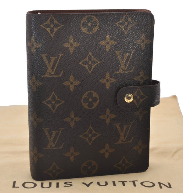 Authentic Louis Vuitton Monogram Agenda MM Notebook Cover R20004 LV 3941I
