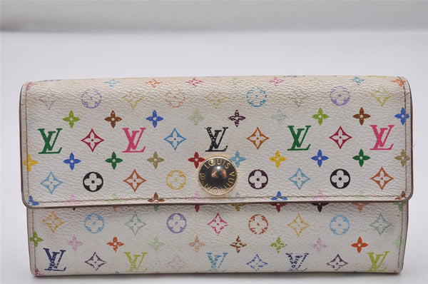 Auth Louis Vuitton Monogram Multicolor Portefeuille Sarah Wallet M93744 LV 3942I