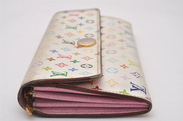 Auth Louis Vuitton Monogram Multicolor Portefeuille Sarah Wallet M93744 LV 3942I