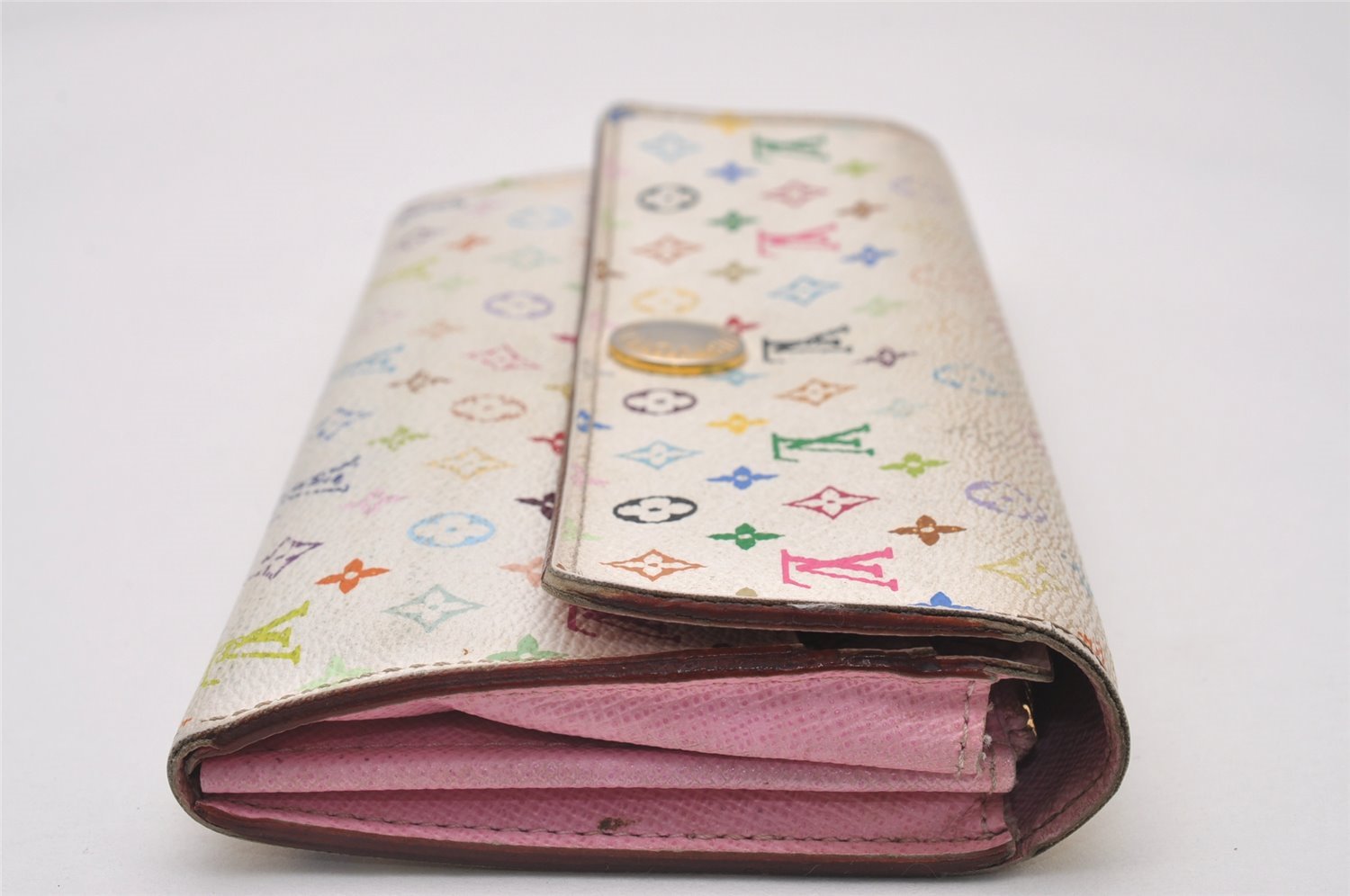 Auth Louis Vuitton Monogram Multicolor Portefeuille Sarah Wallet M93744 LV 3942I