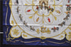 Authentic HERMES Carre 90 Scarf "THE ROYAL MEWS" Silk Blue 3943D