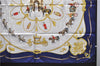 Authentic HERMES Carre 90 Scarf "THE ROYAL MEWS" Silk Blue 3943D