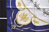 Authentic HERMES Carre 90 Scarf "THE ROYAL MEWS" Silk Blue 3943D