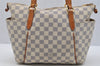 Authentic Louis Vuitton Damier Azur Totally PM Tote Bag White N41280 LV 3944I