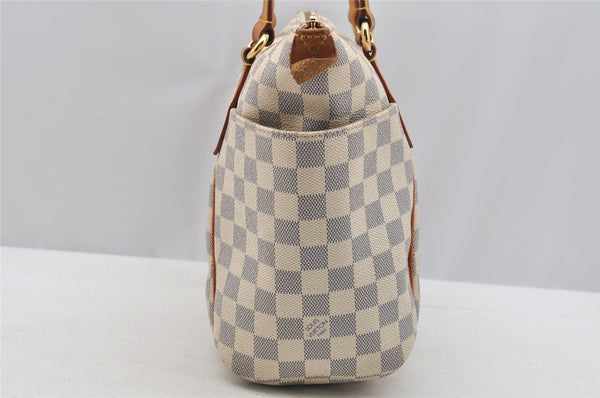Authentic Louis Vuitton Damier Azur Totally PM Tote Bag White N41280 LV 3944I