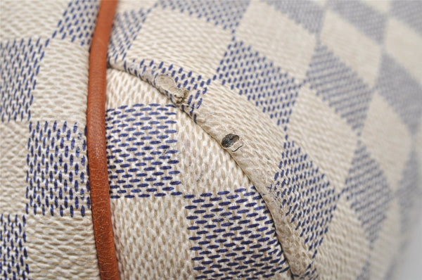Authentic Louis Vuitton Damier Azur Totally PM Tote Bag White N41280 LV 3944I
