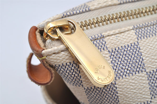 Authentic Louis Vuitton Damier Azur Totally PM Tote Bag White N41280 LV 3944I