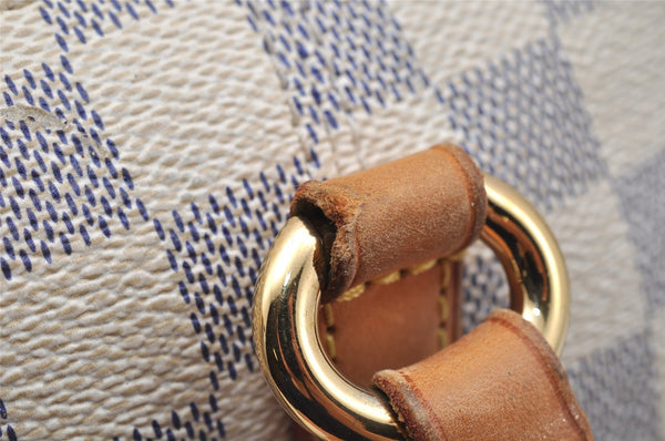 Authentic Louis Vuitton Damier Azur Totally PM Tote Bag White N41280 LV 3944I