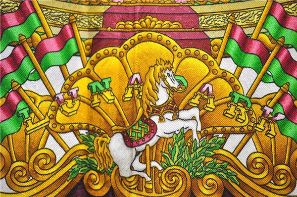 Authentic HERMES Carre 90 Scarf "LUNA PARK" Silk Purple 3946D