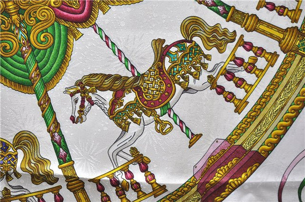 Authentic HERMES Carre 90 Scarf "LUNA PARK" Silk Purple 3946D