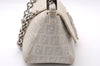 Authentic FENDI Zucchino Mamma Baguette Shoulder Bag PVC Leather White 3946I