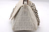 Authentic FENDI Zucchino Mamma Baguette Shoulder Bag PVC Leather White 3946I