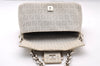 Authentic FENDI Zucchino Mamma Baguette Shoulder Bag PVC Leather White 3946I