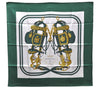 Authentic HERMES Carre 90 Scarf "BRIDES de GALA par" Silk Green Box 3948D