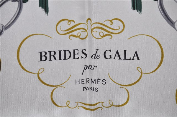 Authentic HERMES Carre 90 Scarf "BRIDES de GALA par" Silk Green Box 3948D