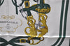 Authentic HERMES Carre 90 Scarf "BRIDES de GALA par" Silk Green Box 3948D