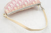 Authentic Christian Dior Trotter Saddle Shoulder Hand Bag PVC Enamel Pink 3949I