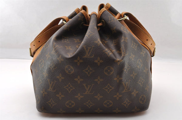 Authentic Louis Vuitton Monogram Petit Noe M42226 Shoulder Drawstring Bag 3950I