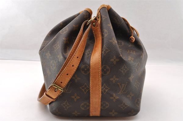 Authentic Louis Vuitton Monogram Petit Noe M42226 Shoulder Drawstring Bag 3950I
