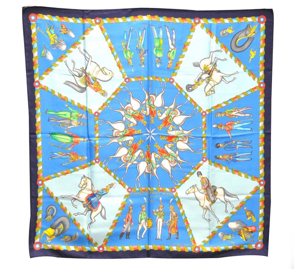 Authentic HERMES Carre 90 Scarf "L'ARMEE IMPERIALE RUSSE" Silk Navy 3951D