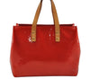 Authentic Louis Vuitton Vernis Reade PM Hand Bag Red M91088 LV 3951I