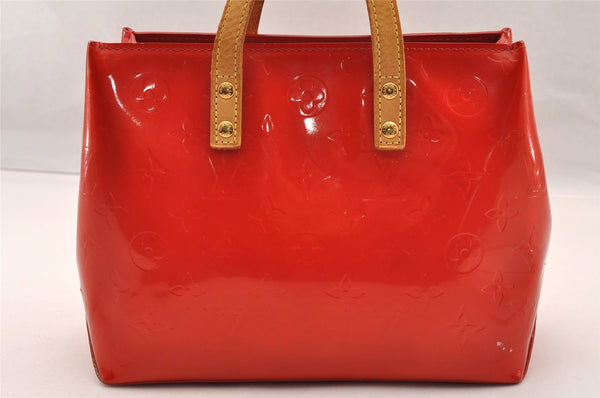 Authentic Louis Vuitton Vernis Reade PM Hand Bag Red M91088 LV 3951I