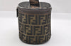 Authentic FENDI Zucca Vanity Bag Pouch Purse Canvas Leather Brown Junk 3952I