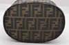 Authentic FENDI Zucca Vanity Bag Pouch Purse Canvas Leather Brown Junk 3952I
