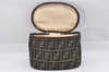 Authentic FENDI Zucca Vanity Bag Pouch Purse Canvas Leather Brown Junk 3952I