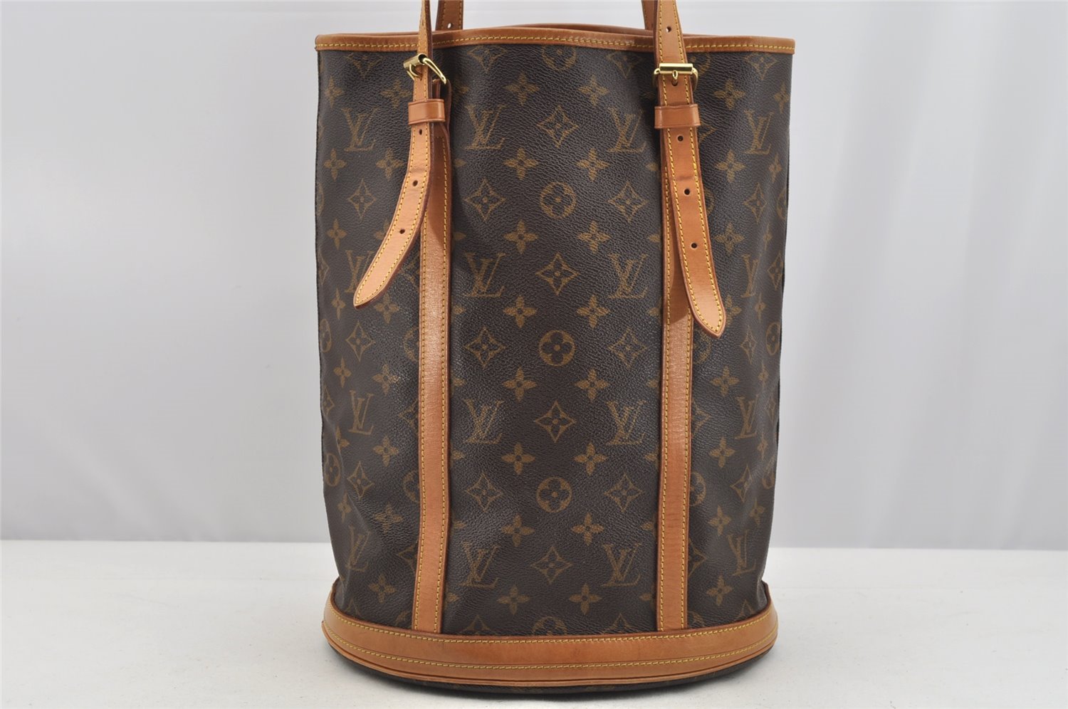 Authentic Louis Vuitton Monogram Bucket GM Shoulder Tote Bag M42236 Junk 3953I