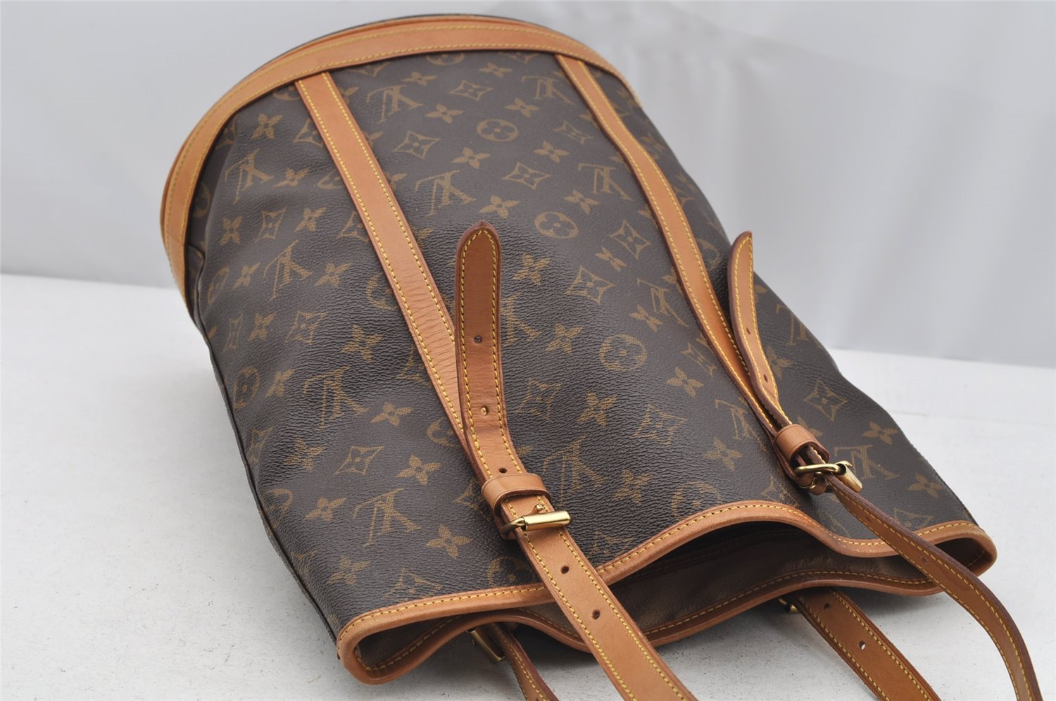 Authentic Louis Vuitton Monogram Bucket GM Shoulder Tote Bag M42236 Junk 3953I