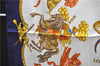 Authentic HERMES Carre 90 Scarf "LES FETES DU ROI SOLEIL" Silk Navy Box 3958D