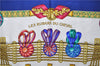 Authentic HERMES Carre 90 Scarf "LES RUBANS DU CHEVAL" Silk Blue Box 3959D